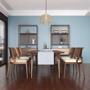 Chaise de salle à manger en bois massif, chaise en rotin décontractée avec sac souple pour hôtel et restaurant, chaise en rotin simple de style nordique - Product Image 4