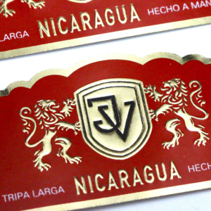 Custom Cigar Band Labels <b>Red</b> Gold Foil Stamping Rectangular Shape <b>Paper</b> Material For Nicaragua Cigars - Product Image 4