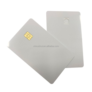 Carta di credito in PVC di 4428 smart Contact con banda magnetica con slot per chip di stampa colorato bianco 4442 - Product Image 1