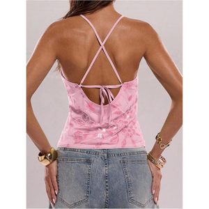 เสื้อสายเดี่ยวปักเลื่อมสำหรับผู้หญิง คอวี สายสปาเก็ตตี้ เปิดหลัง เหมาะสำหรับใส่ไปเที่ยวคลับหรืองานปาร์ตี้ - Product Image 5