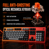 Clavier mécanique de jeu F1 avec interrupteurs optiques remplaçables à chaud, taille standard, rétroéclairage RGB, anti-ghosting, N-Key Rollover, clavier filaire USB