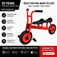 Tricycle à pédales deux places pour enfants d'âge préscolaire, vélo de jeu d'extérieur pour maternelle, jouet pour enfants