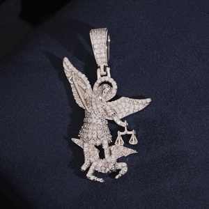 <span class=keywords><strong>NOVA</strong></span> Nuevo Colgante de Lujo para Hombre, Plata S925, Moissanita VVS de Corte Brillante, Ángel de la Justicia, Estilo Hip Hop, Chapado en Rodio/Oro/Oro Rosa, para Fiesta - Product Image 4