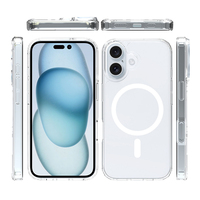 Étui de téléphone design de luxe pour accessoires iPhone 16, étui transparent en acrylique anti-rayures pour iPhone 16 nouveau, étui magnétique pour iPhone 16