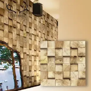 Excellente conception Panneaux en bois naturel Décoration murale Panneau de bois 3D insonorisé et imperméable à l'eau