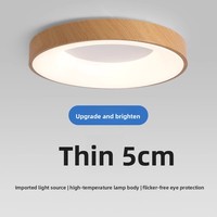 Plafonnier LED moderne en métal pour chambre principale avec commande vocale, éclairage de pièce ultra-fin