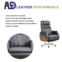 Chaise de bureau exécutive ergonomique moderne en PU avec hauteur réglable, cadre en aluminium, certifiée BIFMA