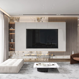 Muebles modernos de lujo para el hogar, el último diseño, soporte de <span class=keywords><strong>TV</strong></span> inteligente para sala de estar con barra de luz integrada, elegante <span class=keywords><strong>mueble</strong></span> de <span class=keywords><strong>TV</strong></span> integrado - Product Image 6