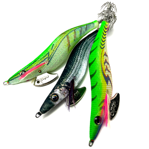 Leurre de Pêche en Mer Yuku 3.5 3.0 Turlutte EGI en Bois Hameçon Appât Souple en Soie pour Crevette Seiche Calmar - Product Image 3