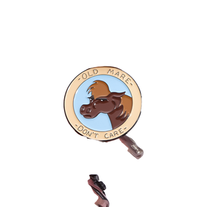 La vieille jument ne se soucie pas broche dessin animé cheval Animal métal revers chapeau Badge émail broches bijoux accessoires cadeaux pour amis amour - Product Image 1