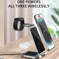 Téléphone portable 15w chargeur rapide sans fil chargeur rapide sans fil magnétique trois en un 3 en 1 pour iPhone montre Airpods avec support