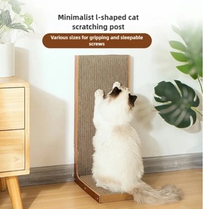 Hoge Kwaliteit Uit Één Stuk L-Vormige Kat Speelgoed Verdikte Krasbord Slijtvast <span class=keywords><strong>Cat</strong></span> Play & Sleep Carton Voor Halloween & Kerst