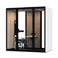 Cabine de bureau insonorisée moderne et accessible Comine, cabine acoustique intérieure, structure en alliage d'aluminium, verre trempé de 6 mm pour immeuble de bureaux