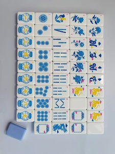 Tessere di Mahjong Americane Personalizzate in Cristallo di Lusso, Durevoli, Ecologiche, Impermeabili, Unisex, Regalo per il Gioco, Blu e Bianco in Acrilico - Product Image 2