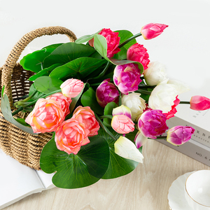 Grande fleur de lotus en plastique pour la décoration intérieure, idéale pour le salon, la salle de méditation ou comme décoration pour aquarium de poissons d'étang, pour la remise des diplômes et la fête des Mères - Product Image 4