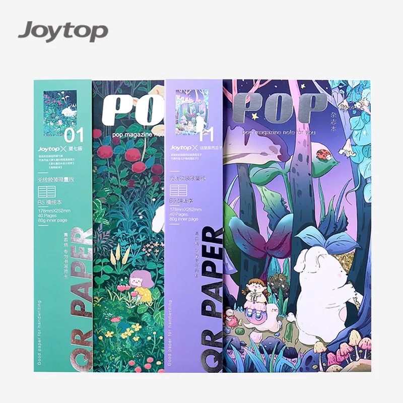 Joytop 2252ขายส่งกระต่ายป่าและเมล็ดแตงโมภาพประกอบ B5 40แผ่น Bronzing Softcover ปกครองกระดาษโน้ตบุ๊คธรรมดา