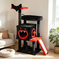 Arbre à chat moderne de luxe, tour pour chat d'intérieur, griffoir en peluche, maison pour chat, jouet en sisal, 3 niveaux, montage facile, 110 cm