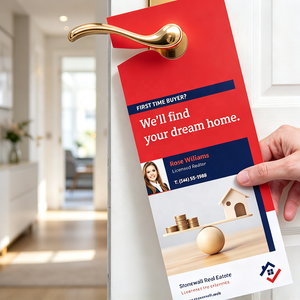 Flyers imprimés en gros pour accrocher à la porte, pour la promotion des agents immobiliers, la publicité de quartier, personnalisables - Product Image 3