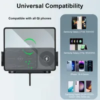Support de téléphone pour grille d'aération de voiture en plastique 2026 avec chargeur sans fil à charge rapide, pince automatique et rotation à une touche pour smartphone