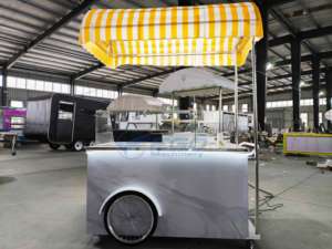 EGO Food Cart Stainless Steel 304/316 Ice Cream Bike Small Food Truck Mobile Dessert Cart Custom Tricycle for Sale - Product Image 6