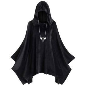 Capas de diablo Unisex adulto Halloween máscara de terciopelo capa con capucha traje Medieval mago <span class=keywords><strong>bruja</strong></span> vampiro gótico Cosplay <span class=keywords><strong>disfraz</strong></span> - Product Image 6