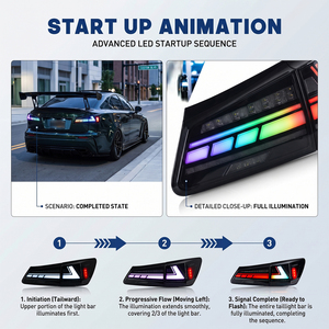 HCMOTIONZ Feux Arrière LED RGB Lexus IS250 IS350 ISF <span class=keywords><strong>2IS</strong></span> 2006-2013 Télécommande Animation Séquentiel Fumé - Product Image 4