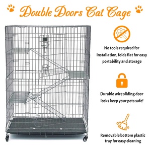 <span class=keywords><strong>Cage</strong></span> à Furets Métallique Grande Taille Petseden à 2/3/4 Niveaux, <span class=keywords><strong>Cage</strong></span> à Chat d'Intérieur en Fil Métallique avec Roues - Product Image 2