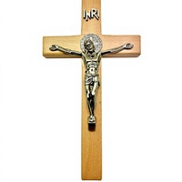 Crucifix croix en bois Jésus suspendu religieux inspirant INRI
