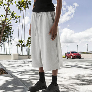 กางเกงขาสั้นลำลองผู้ชายแบบมีเชือกผูกเอว ผ้าถักเนื้อนุ่ม พิมพ์ลาย ระบายอากาศได้ดี กันยับ คุณภาพสูง เนื้อผ้าหนา 100% ผ้าฝ้าย - Product Image 3