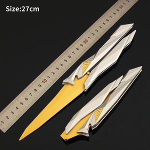 Cuchillo Balisong Valorant Singularity 2.0 <span class=keywords><strong>de</strong></span> 27 cm <span class=keywords><strong>con</strong></span> Funda <span class=keywords><strong>de</strong></span> Cuero, Aleación <span class=keywords><strong>de</strong></span> Zinc, para Juego - Product Image 2