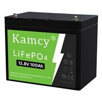 بطارية ليثيوم حديد فوسفات Kamcy 12.8 فولت 100 أمبير ساعة، متينة وطويلة العمر ومقاومة للماء، مناسبة للمركبات الترفيهية والقوارب والتخييم