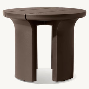 Table d'appoint ronde en aluminium RH Lagos, bronze foncé ou aluminium gris avec base cylindrique, table d'appoint moderne pour intérieur et extérieur - Product Image 2