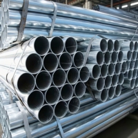 Tuyau en acier galvanisé à chaud, tube rond en fer GI, 25 mm, 50 mm, 75 mm, 100 mm, tuyau ERW pour projet de construction industrielle