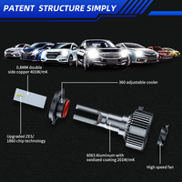Aurora 1 + 1 Design plus petite taille réglable Led lumière de voiture H7 lampe automobile 15000lm H11 H4 Auto Led H7 Led ampoule de phare