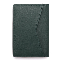 Organisateur de cartes en cuir véritable avec logo personnalisé, blocage RFID, emplacements pour cartes multicolores et boîte cadeau, porte-cartes pour les voyages d'affaires
