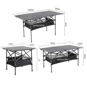 Outdoor Furniture Portable Roll up Picnic <b>Table</b> Camping <b>Table</b> Lightweight Rustless <b>Adjustable</b> Height Foldable Picnic <b>Table</b> - Product Image 4