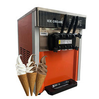 3-smaken nieuwe, productieve soft-serve ijsmachine voor op het aanrecht met opties voor yoghurt, fruit & melk