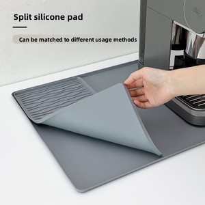 Silicone Coffee Machine <b>Mat</b> <b>Bar</b> Counter Pad Modern Minimalist Non-Slip Countertop Protector Heat-Resistant Draining Coaster <b>Mat</b> - Product Image 3