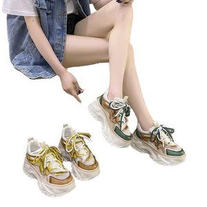 GON22 Chaussures de sport tendance pour femmes, chaussures de marche confortables à lacets, semelle épaisse, respirantes, caoutchouc de qualité pour toutes les saisons - Été - Product Image 4