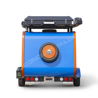 Caravane compacte Conquer Falcon, mini caravane en forme de larme, légère, facile à remorquer, avec panneau solaire 100W, réservoir d'eau propre de 15L, 2 places.