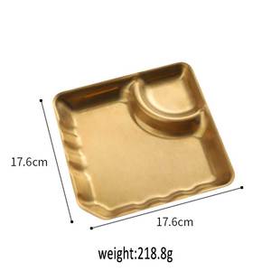 Piatto per salsa diviso in acciaio inossidabile 201 naturale/oro piatto per la cena sano e Non tossico teglia da forno personalizzata - Product Image 6