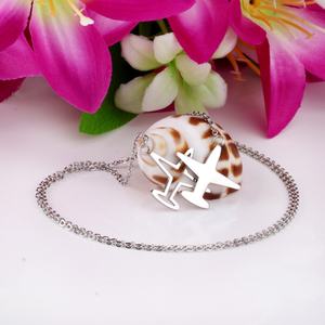 Collar con Colgante de Avión de Moda, Cadena de Acero Inoxidable Color Oro Brillante, Joyería Unisex, Regalo al por Mayor - Product Image 5