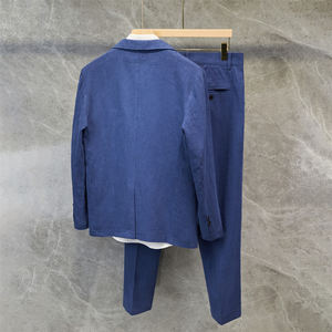 Abito da sposa estivo monopetto da <span class=keywords><strong>uomo</strong></span> in <span class=keywords><strong>lino</strong></span> leggero con Blazer Casual | Abbigliamento formale in tinta unita - Product Image 5