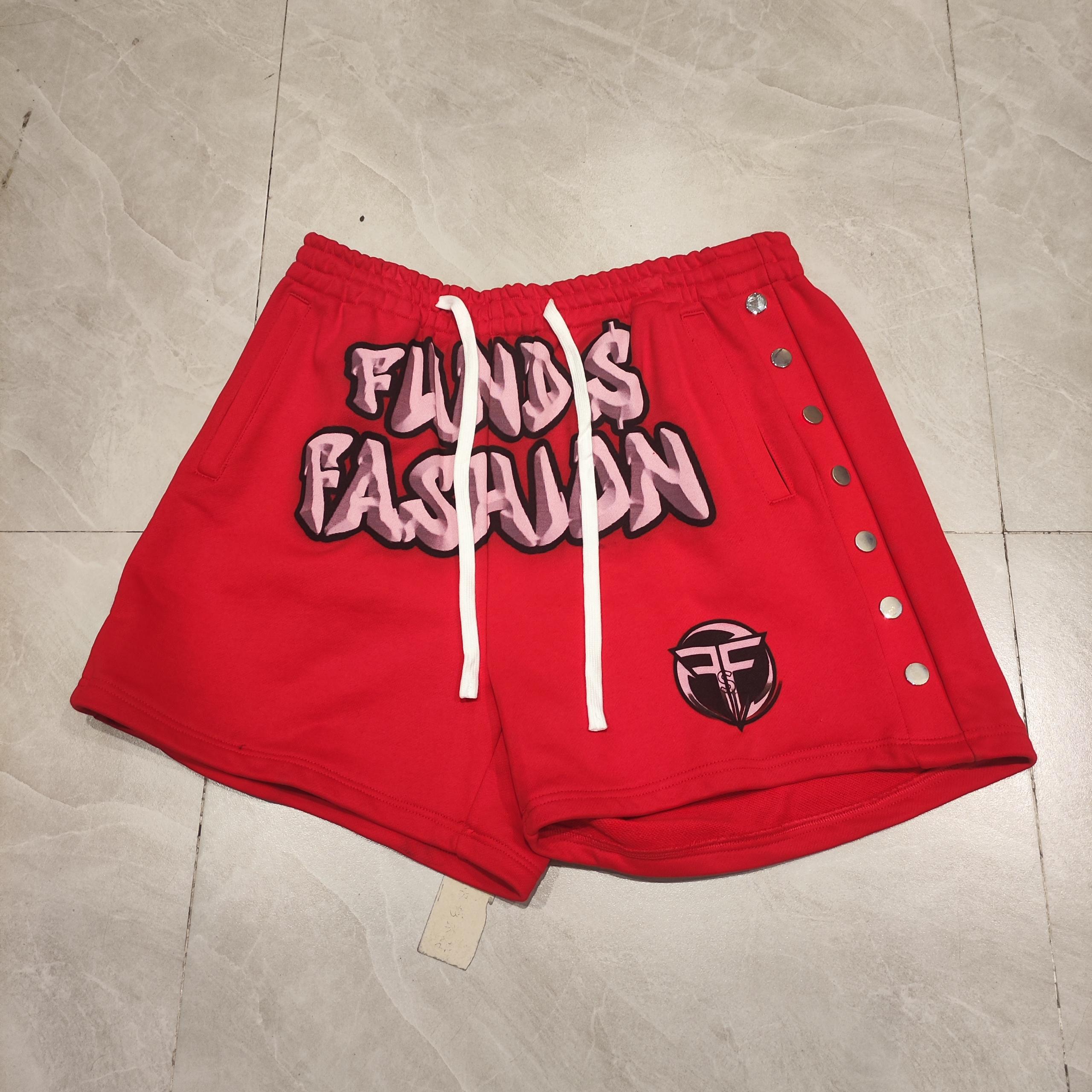 完売品　新品　MEN'S PUNCHING LOGO SHORT PANTS QZFSO Manufacturer Rivets 230 Gsm French Terry Boxing