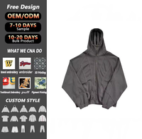 Hoodie Kustom Hangat dengan Ritsleting, Model Retro untuk Pria