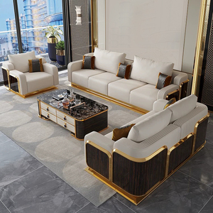 ספה בסגנון אמריקאי כיסא עמוק יום מושב עמוק עור אמיתי כיסאות יחיד כורסאות עם כיסא כף רגל - Product Image 1