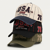 Gorras de Béisbol Personalizadas con Letras Bordadas y Visera Curva para Parejas, Gorras de Estilo Retro Americano para Actividades al Aire Libre