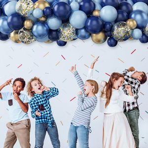 Paquete de 60 Globos Metálicos Azules y Azul Macaron de 12 Pulgadas con Globos de Confeti Dorado Metálico para Fiesta de Cumpleaños - Product Image 6