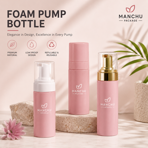 Botellas con Bomba de Espuma, Múltiples Tapas Dosificadoras, Rosa/Negro/Transparente, Botella Espumadora para Limpiador Facial, Envase para Cosméticos y Cuidado de la Piel - Product Image 1