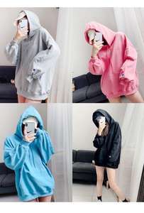 Toptan köpek giysileri nakış düz renk köpek hoodie eşleştirme köpek ve sahibi giysileri - Product Image 5